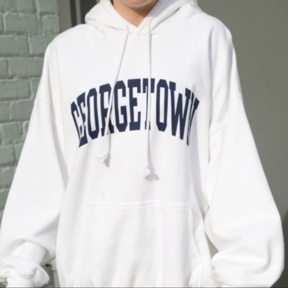 Brandy Melville White Georgetown Hoodie